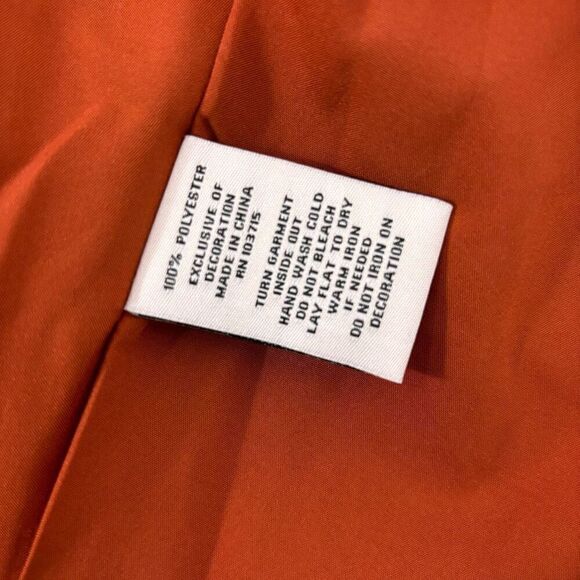 NWT Nanette Lepore Picante Dark Orange Pleated Mock Neck Sleeveless Midi Dress - Picture 9 of 9